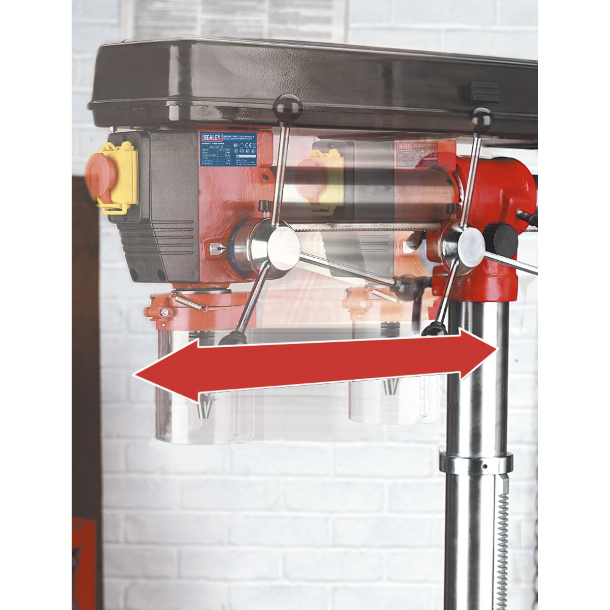 Sealey Floor Standing Radial Pillar Drill 5-Speed 550W/230V - Image 2