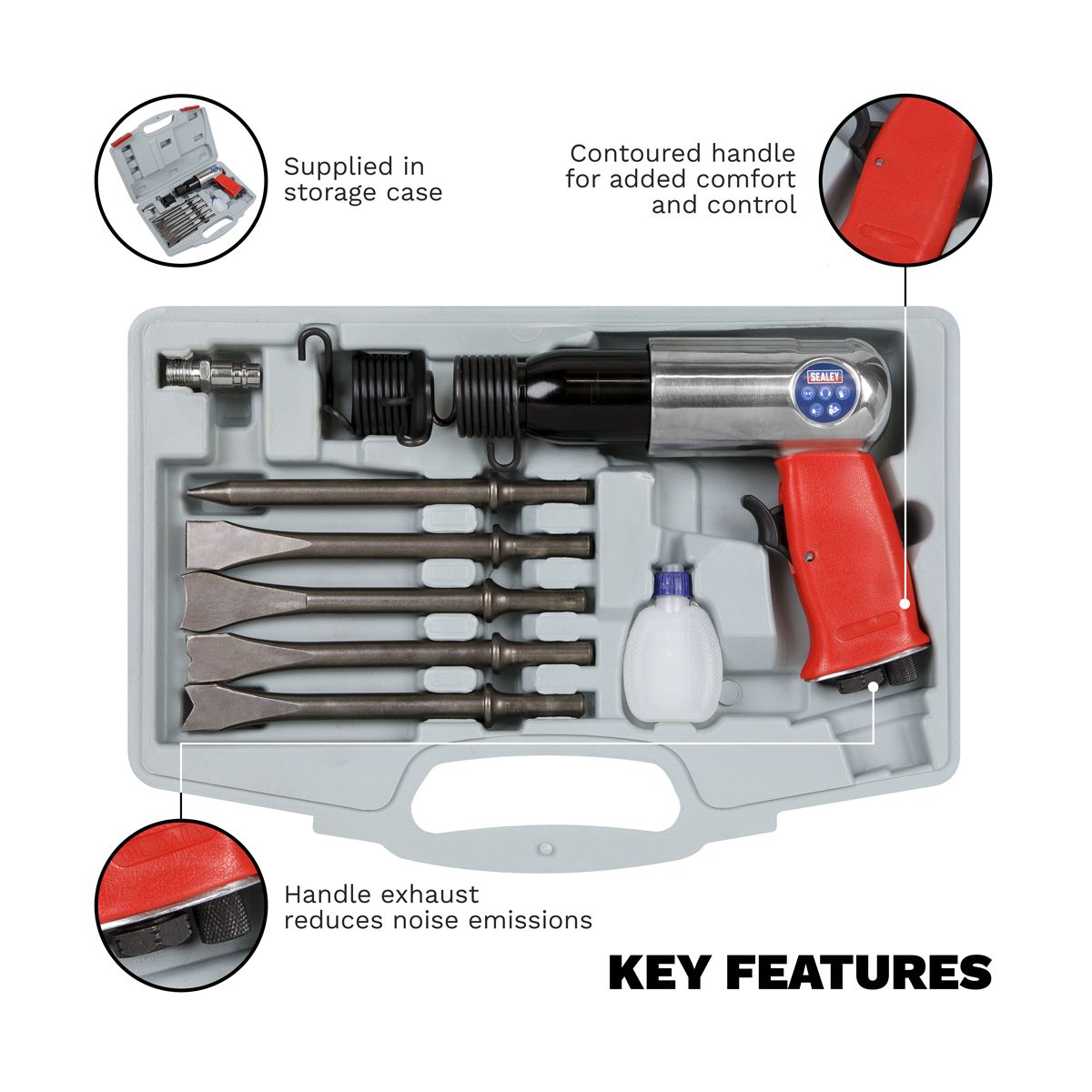 Sealey Generation Air Hammer Kit Long Stroke - Image 3