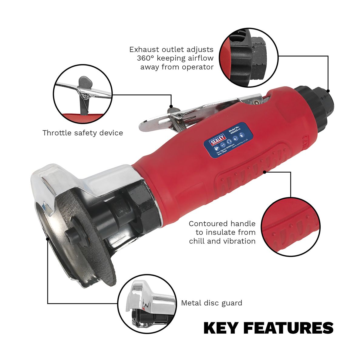 Sealey Generation Air Cut-Off Tool 75mm - Image 5