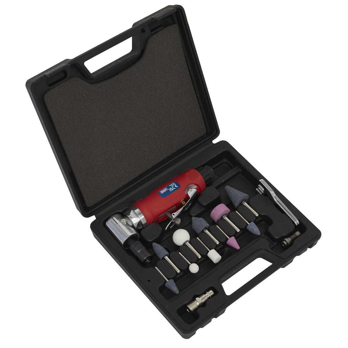 Sealey Generation 90° Angle Air Die Grinder Kit 15pc - Image 1