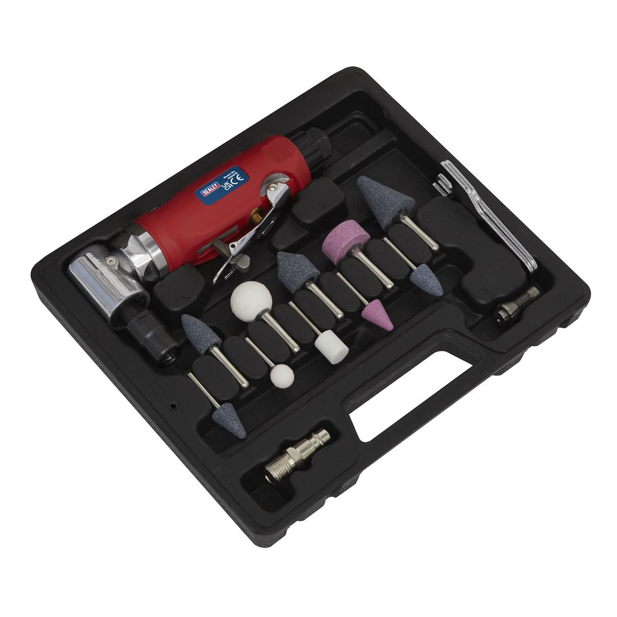 Sealey Generation 90° Angle Air Die Grinder Kit 15pc - Image 2
