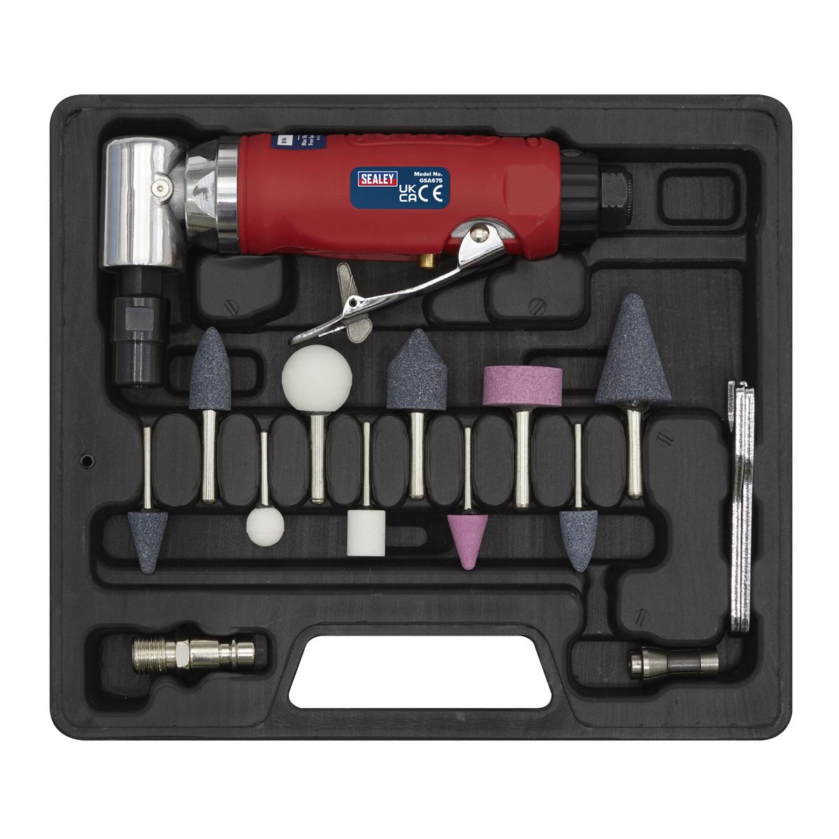 Sealey Generation 90° Angle Air Die Grinder Kit 15pc - Image 3
