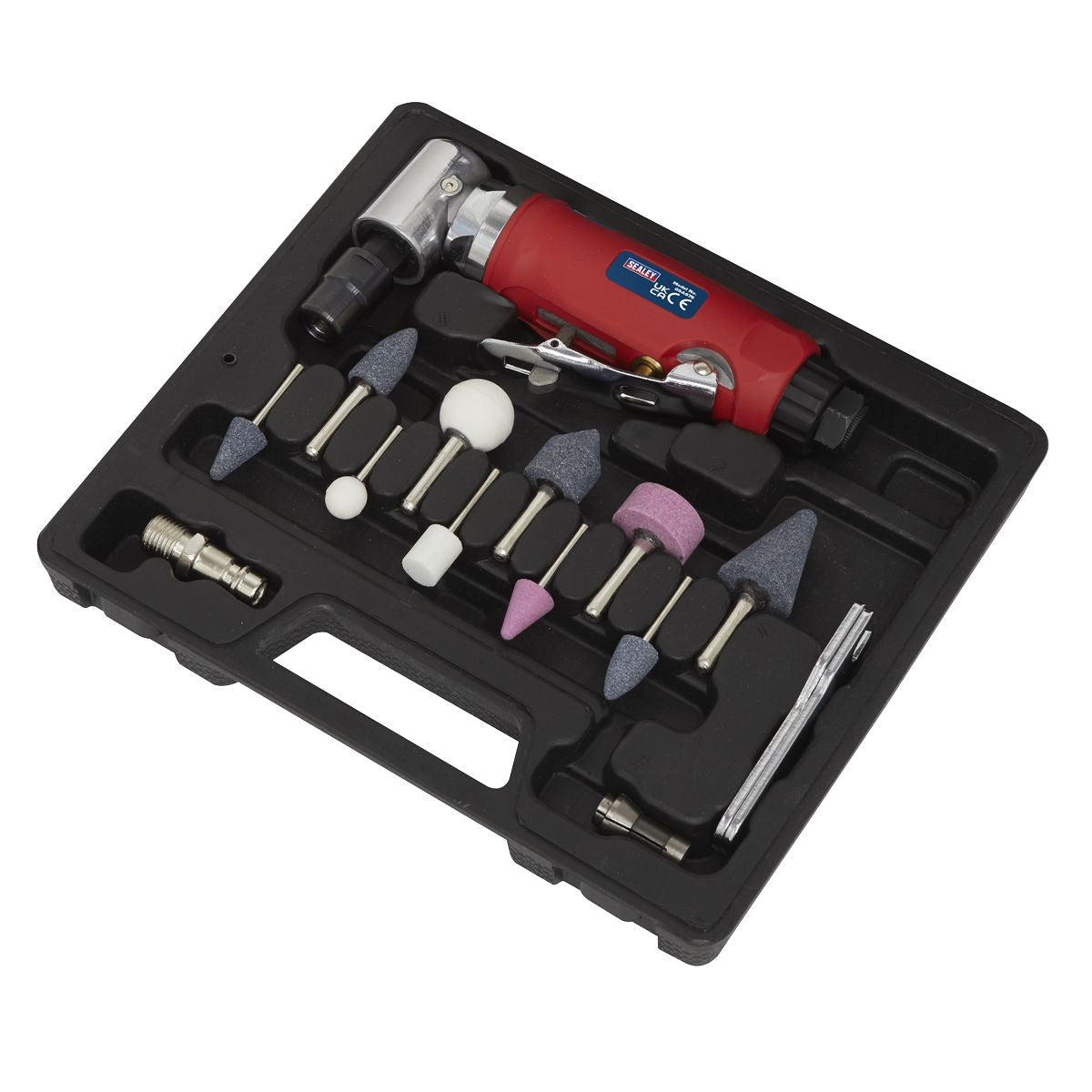 Sealey Generation 90° Angle Air Die Grinder Kit 15pc - Image 5