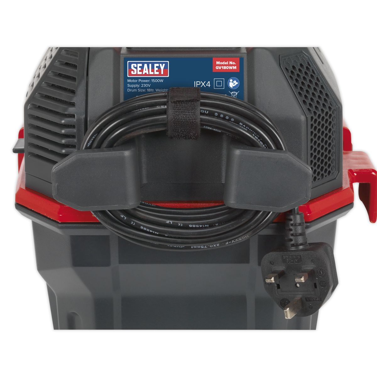 Sealey Garage Vacuum with Remote Control 1500W - Wall Mounting - Image 4