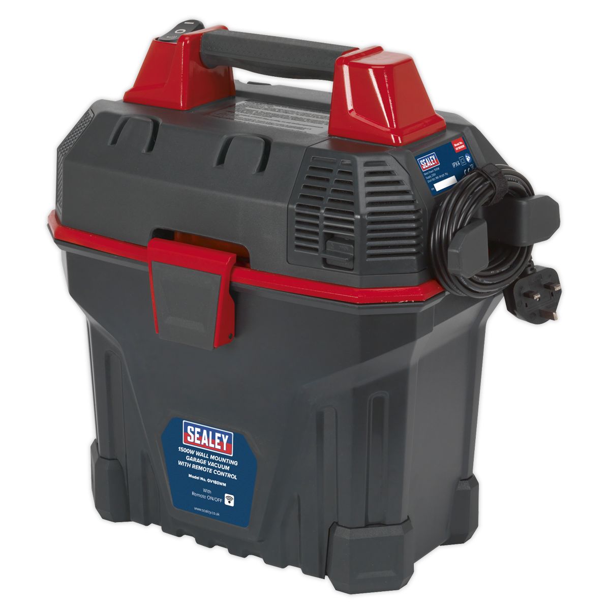 Sealey Garage Vacuum with Remote Control 1500W - Wall Mounting - Image 5