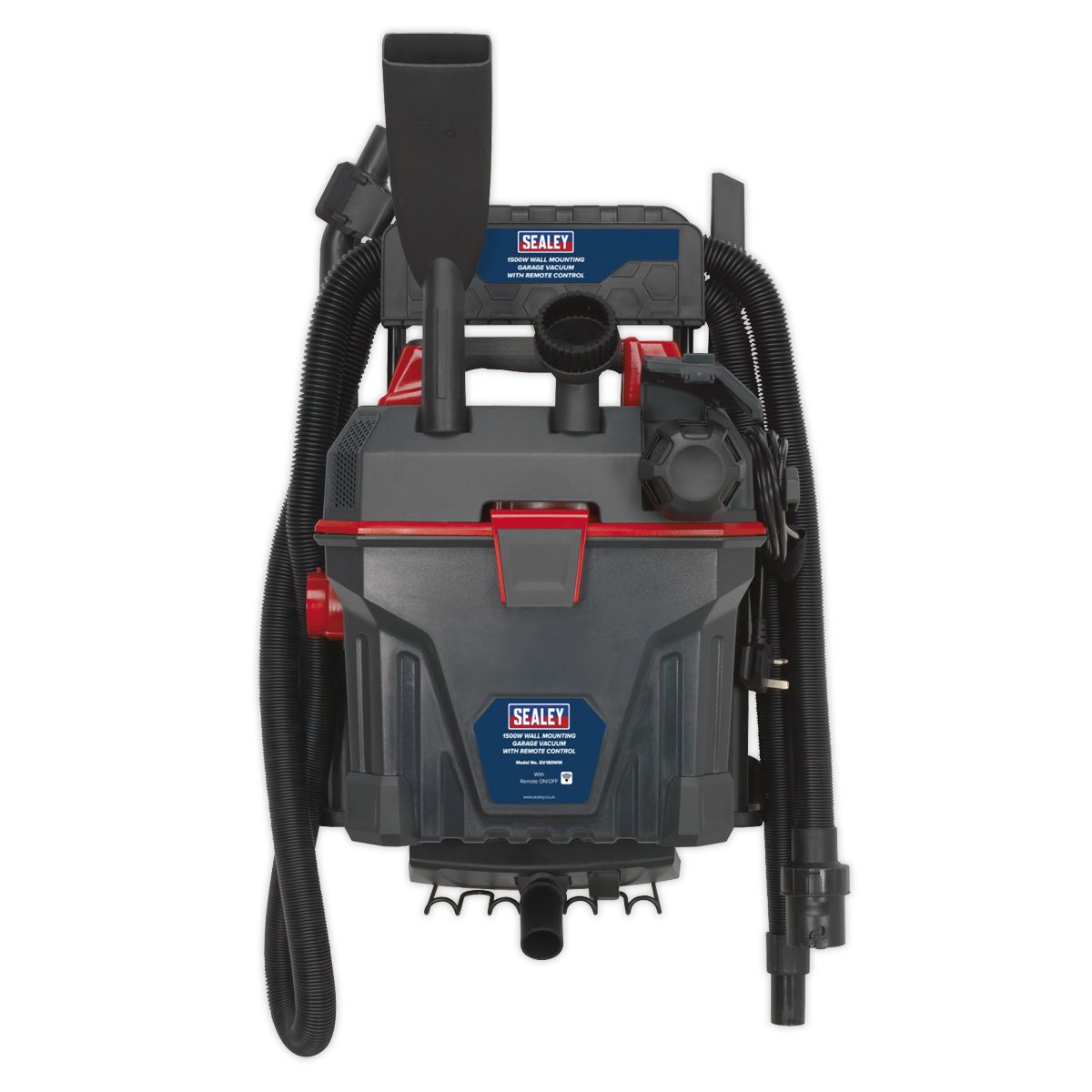 Sealey Garage Vacuum with Remote Control 1500W - Wall Mounting - Image 7