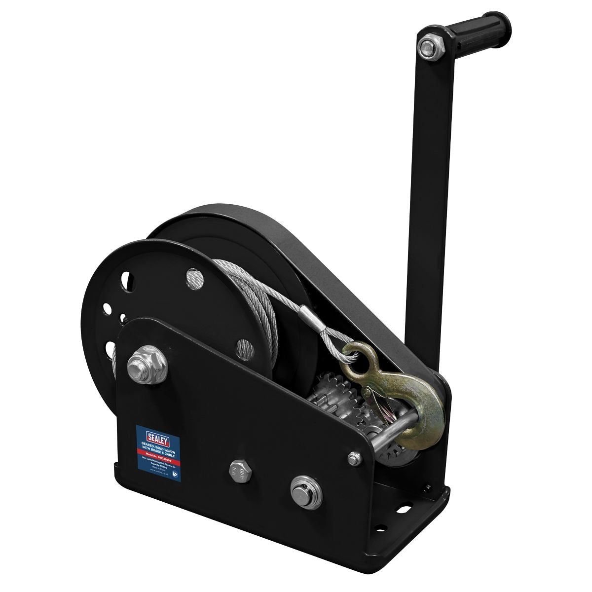 Sealey Geared Hand Winch with Brake & Cable 1130kg Capacity - Image 2