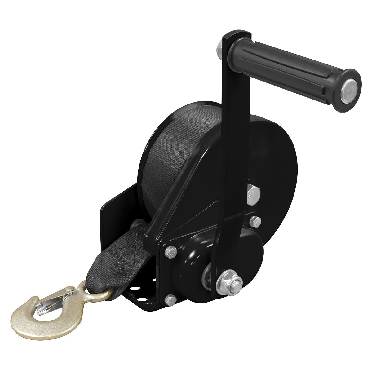 Sealey Geared Hand Winch with Brake & Webbing 540kg Capacity - Image 1