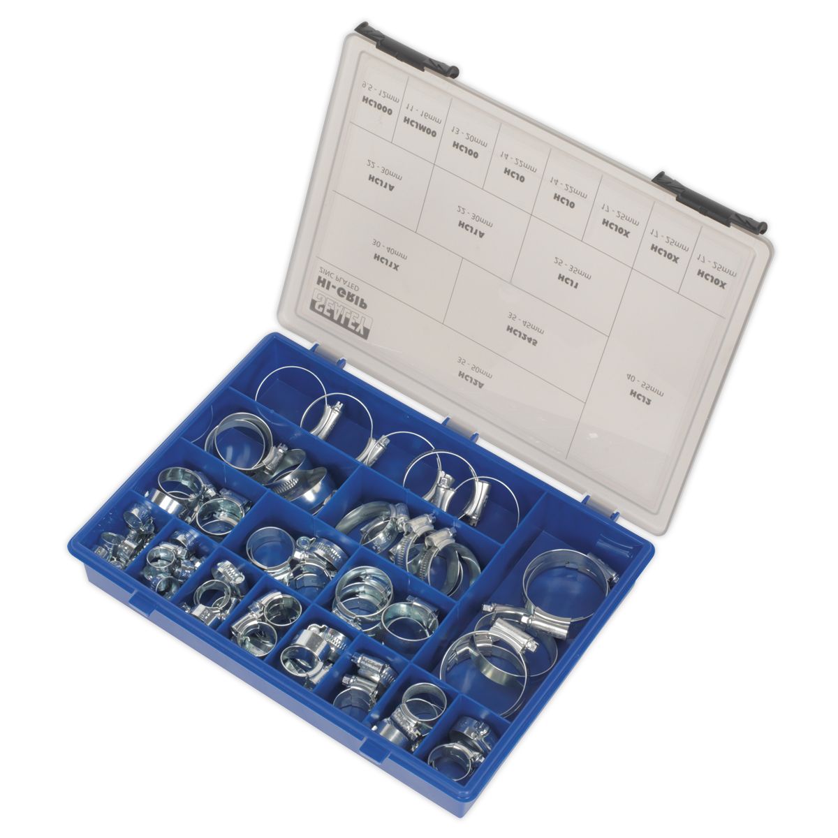 Sealey HI-GRIP Zinc Plated Hose Clip Assortment 9.5-55mm 81pc - Image 2
