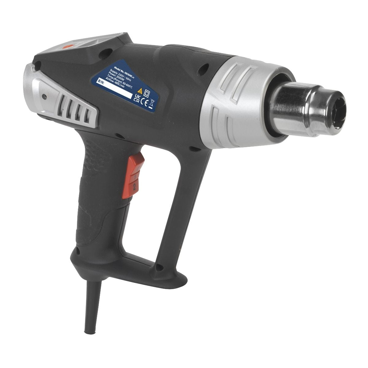 Sealey 2000W Deluxe Heat Gun Kit with LCD Display 80-600°C - Image 2