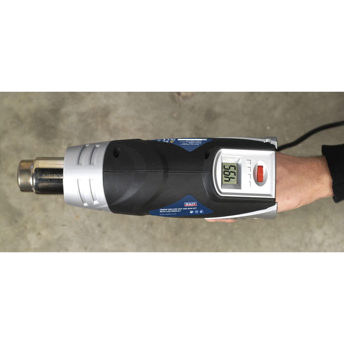 Sealey 2000W Deluxe Heat Gun Kit with LCD Display 80-600°C - Image 4