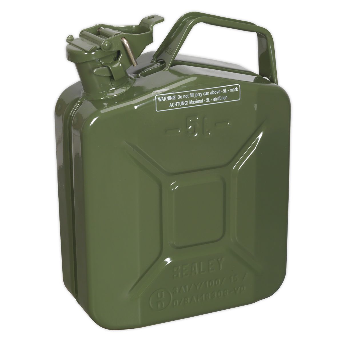 Sealey Jerry Can 5L - Green - Image 1