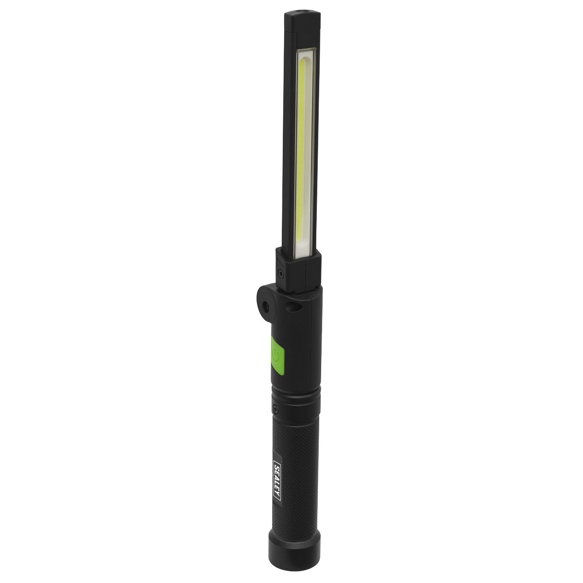 Sealey Rechargeable Aluminium Folding Pocket Light 2 COB & 1 SMD LED - Image 1