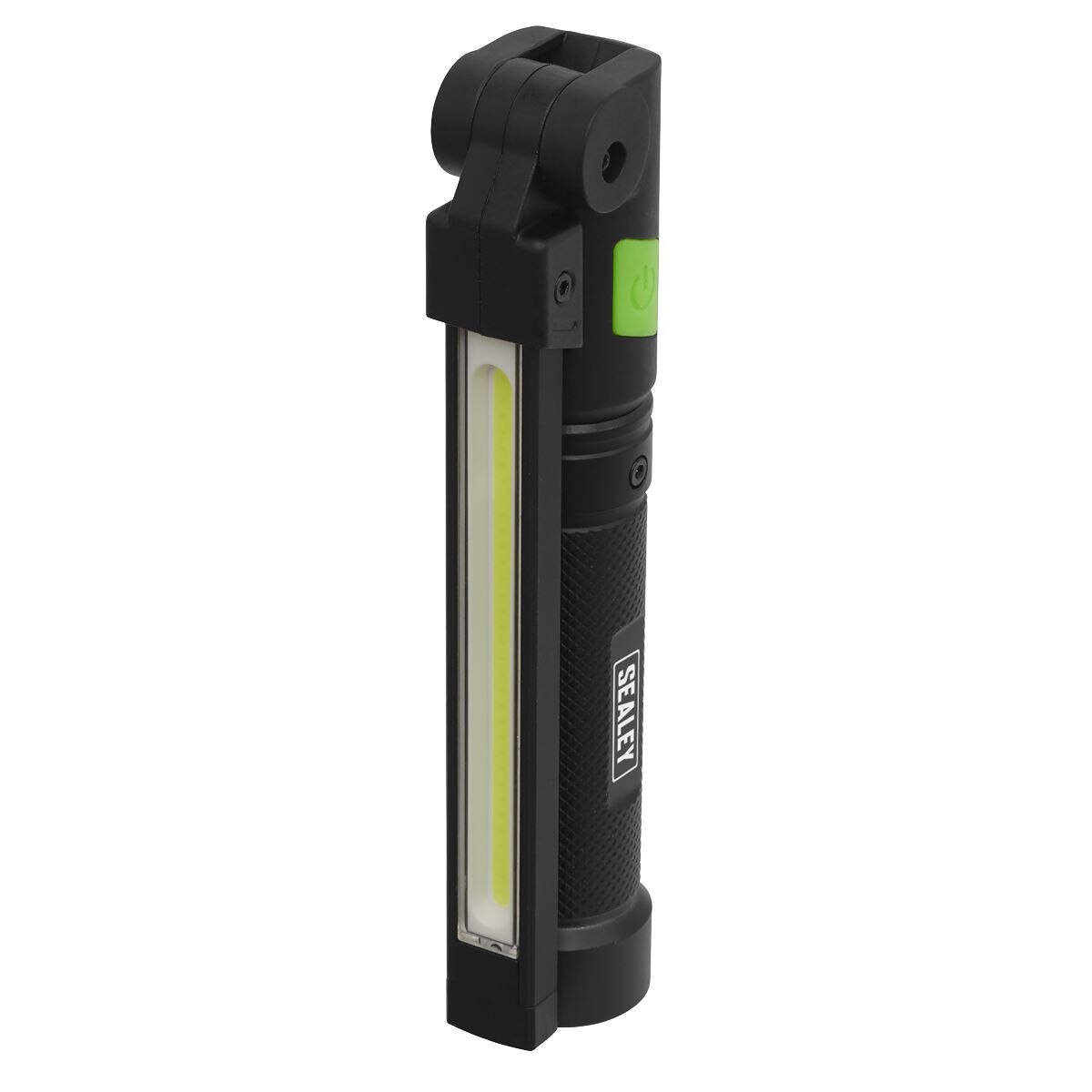 Sealey Rechargeable Aluminium Folding Pocket Light 2 COB & 1 SMD LED - Image 2