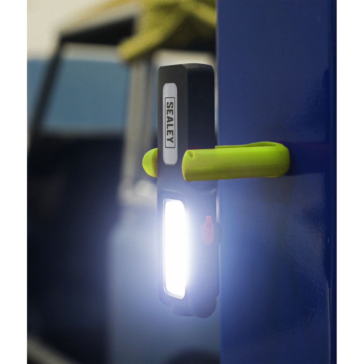 Sealey Rechargeable Inspection Light with Power Bank 5W COB & 3W SMD LED - Green - Image 2