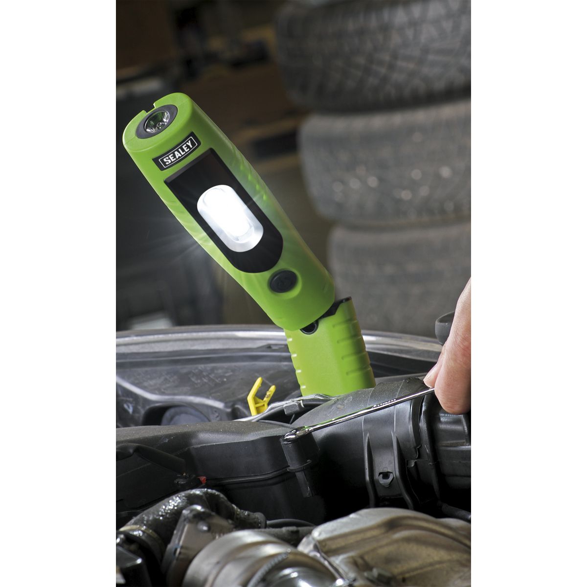 Sealey Rechargeable 360° Inspection Lamp 4W & 3W SMD LED - Green - Image 8