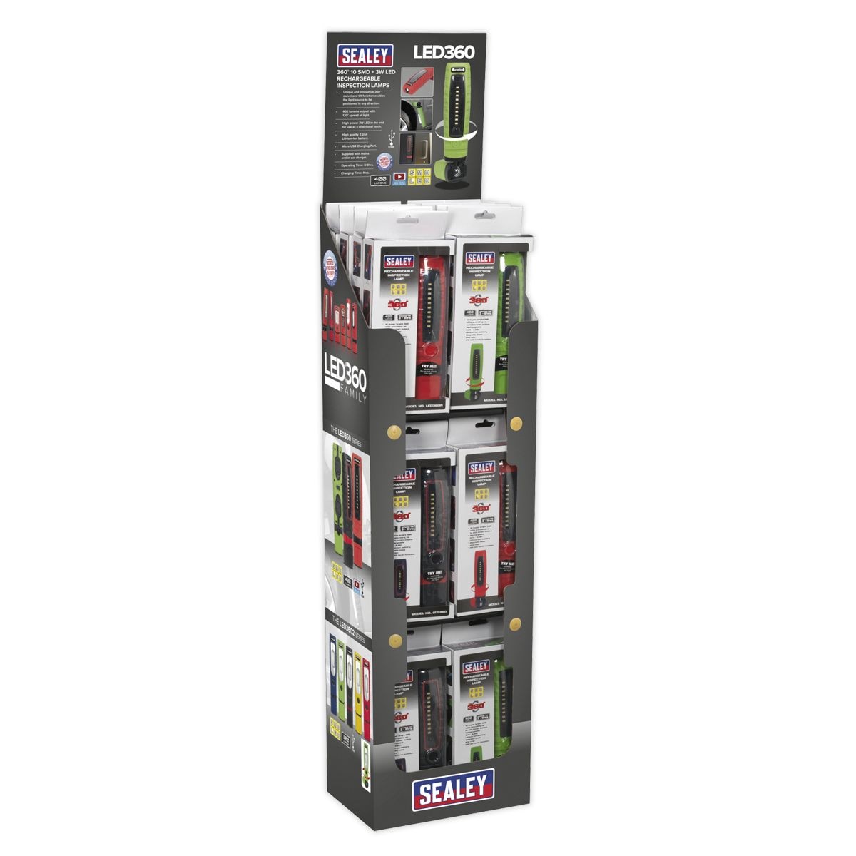 Sealey LED360 Series Inspection Light Combination - Display Pack of 24 - Image 1
