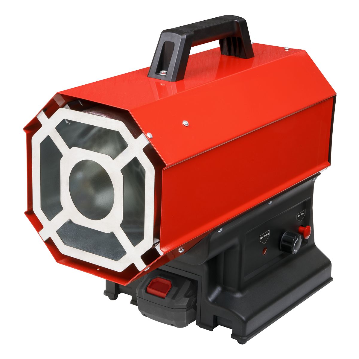 Sealey 230V Space Warmer Propane Heater 30,000-68,000Btu/hr (9-20kW) with 20V 4Ah Kit - Image 6