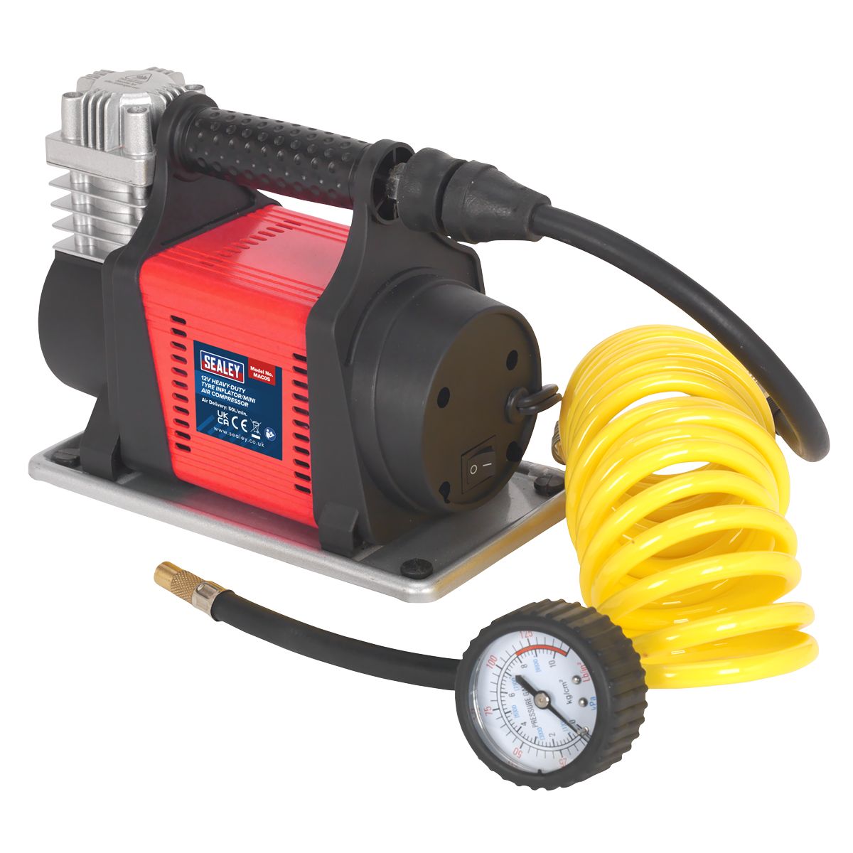 Sealey Heavy-Duty Tyre Inflator/Mini Air Compressor 12V - Image 2