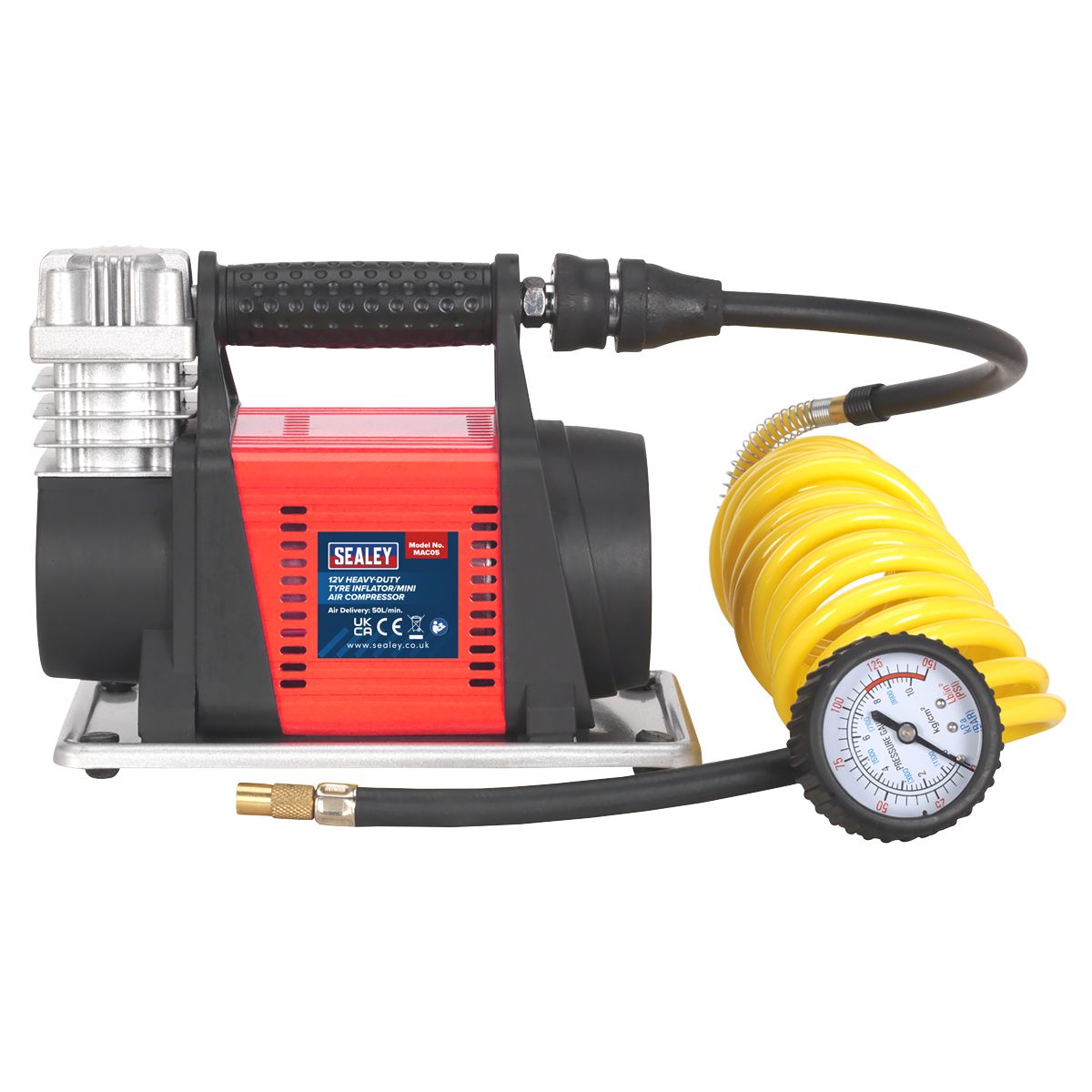 Sealey Heavy-Duty Tyre Inflator/Mini Air Compressor 12V - Image 4