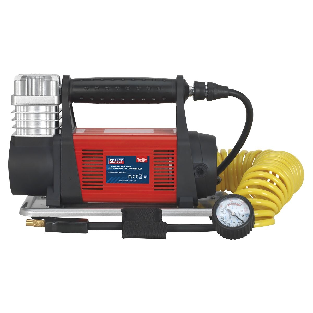 Sealey Heavy-Duty Tyre Inflator/Mini Air Compressor 12V - Image 2