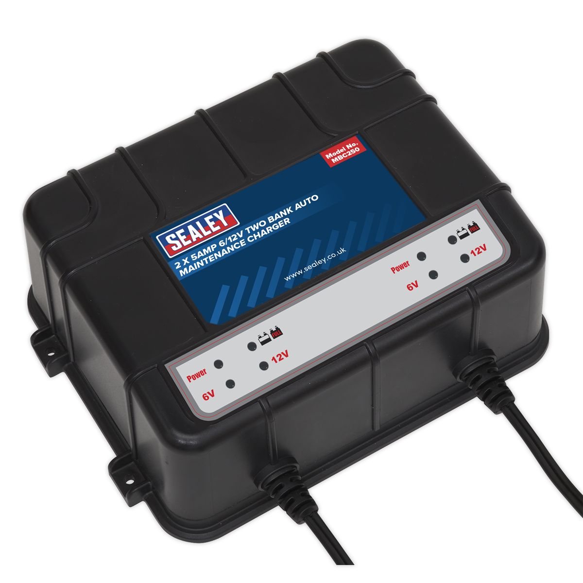 Sealey 6/12V Two Bank Auto Maintenance Charger 10A (2 x 5A) - Image 1