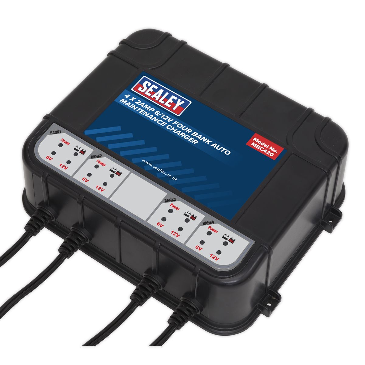 Sealey 6/12V Four Bank Auto Maintenance Charger 8A (4 x 2A) - Image 2