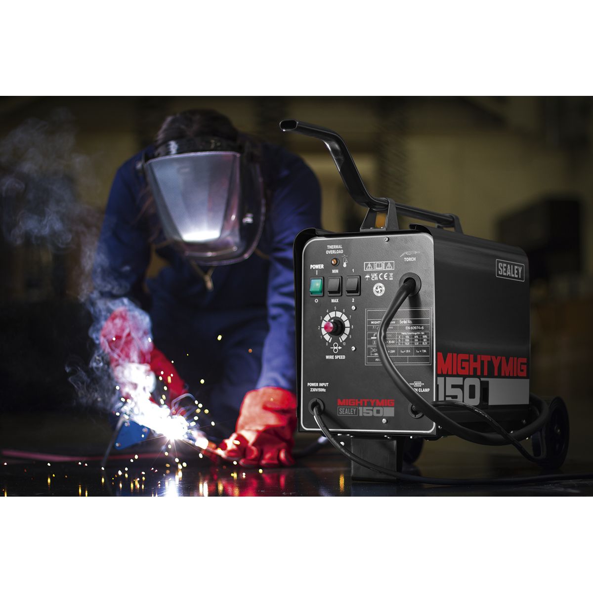 Sealey Professional Gas/Gasless MIG Welder 150A 230V - Image 8