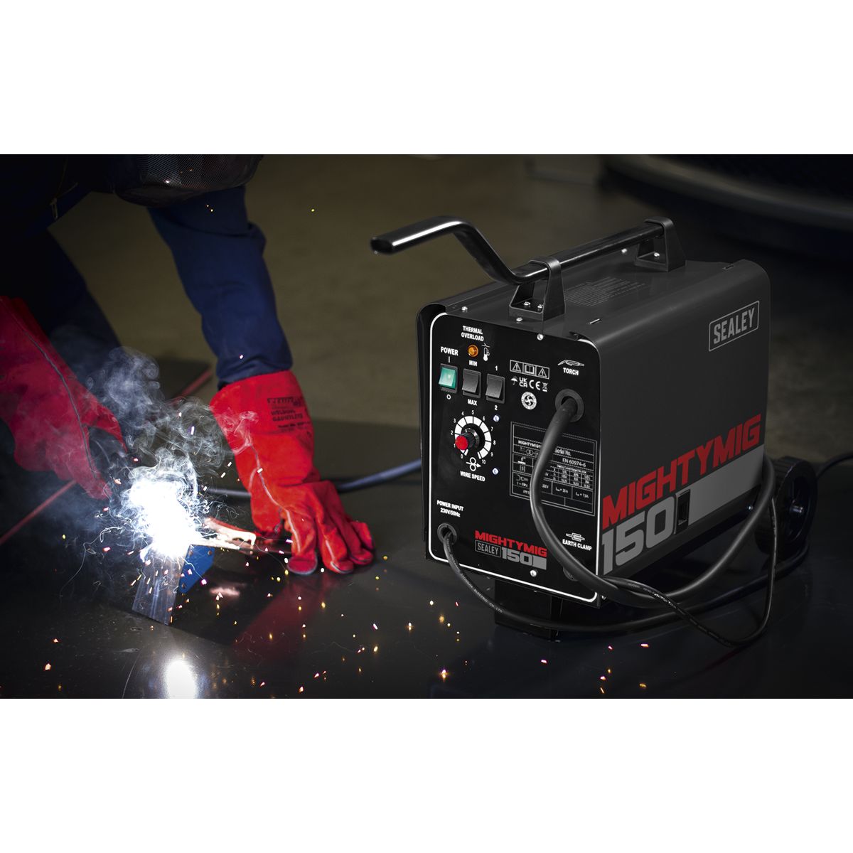 Sealey Professional Gas/Gasless MIG Welder 150A 230V - Image 9