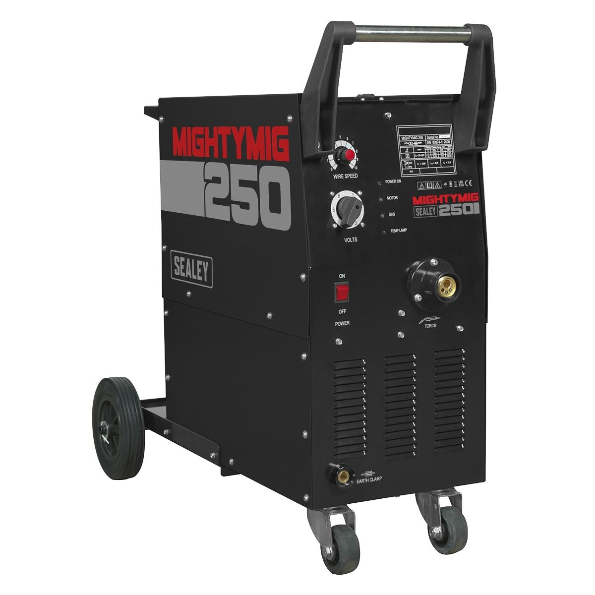 Sealey Professional Gas/Gasless MIG Welder with Euro Torch 250A - Image 3