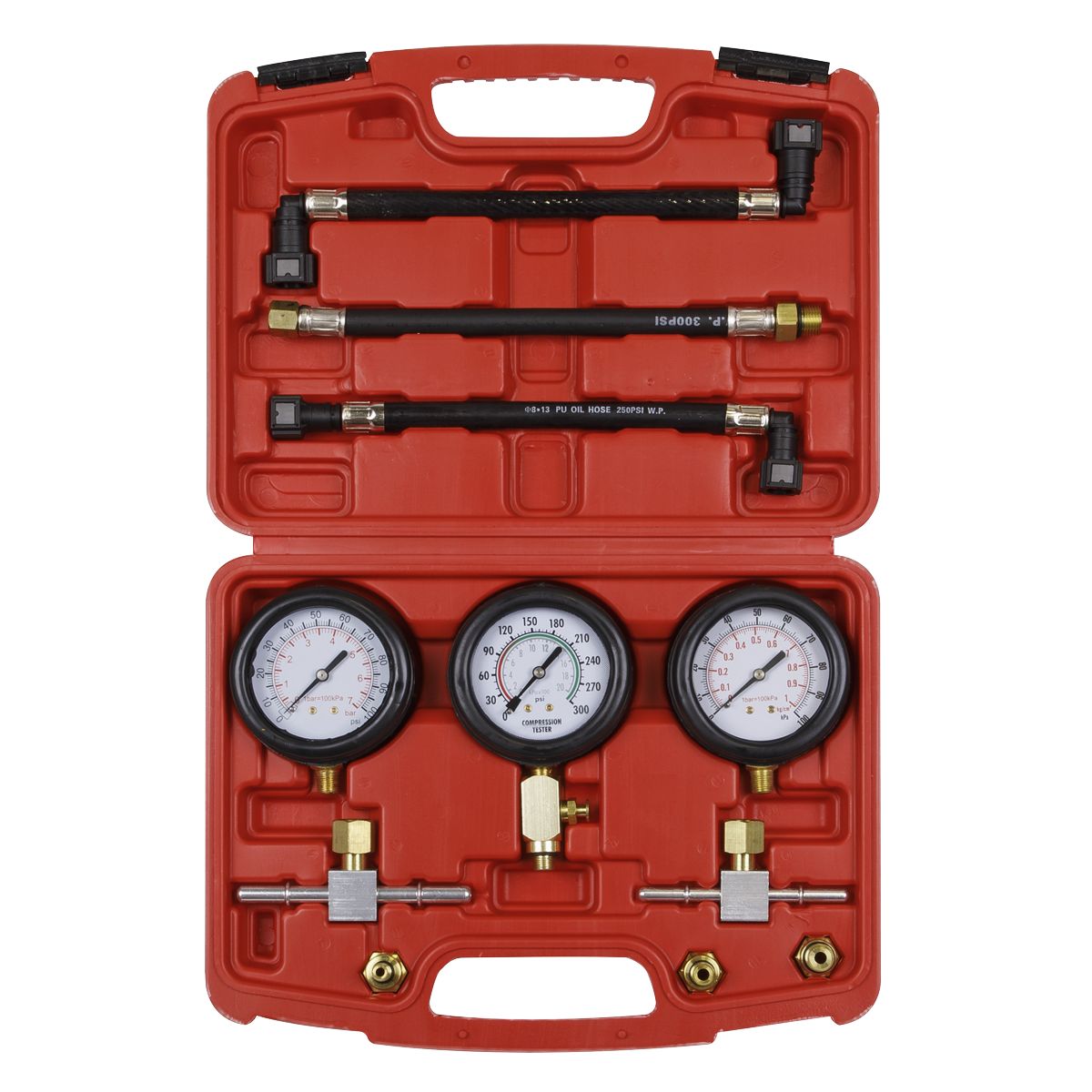 Sealey Motorcycle Compression & Fuel Pressure Gauge Set 3pc - Image 6