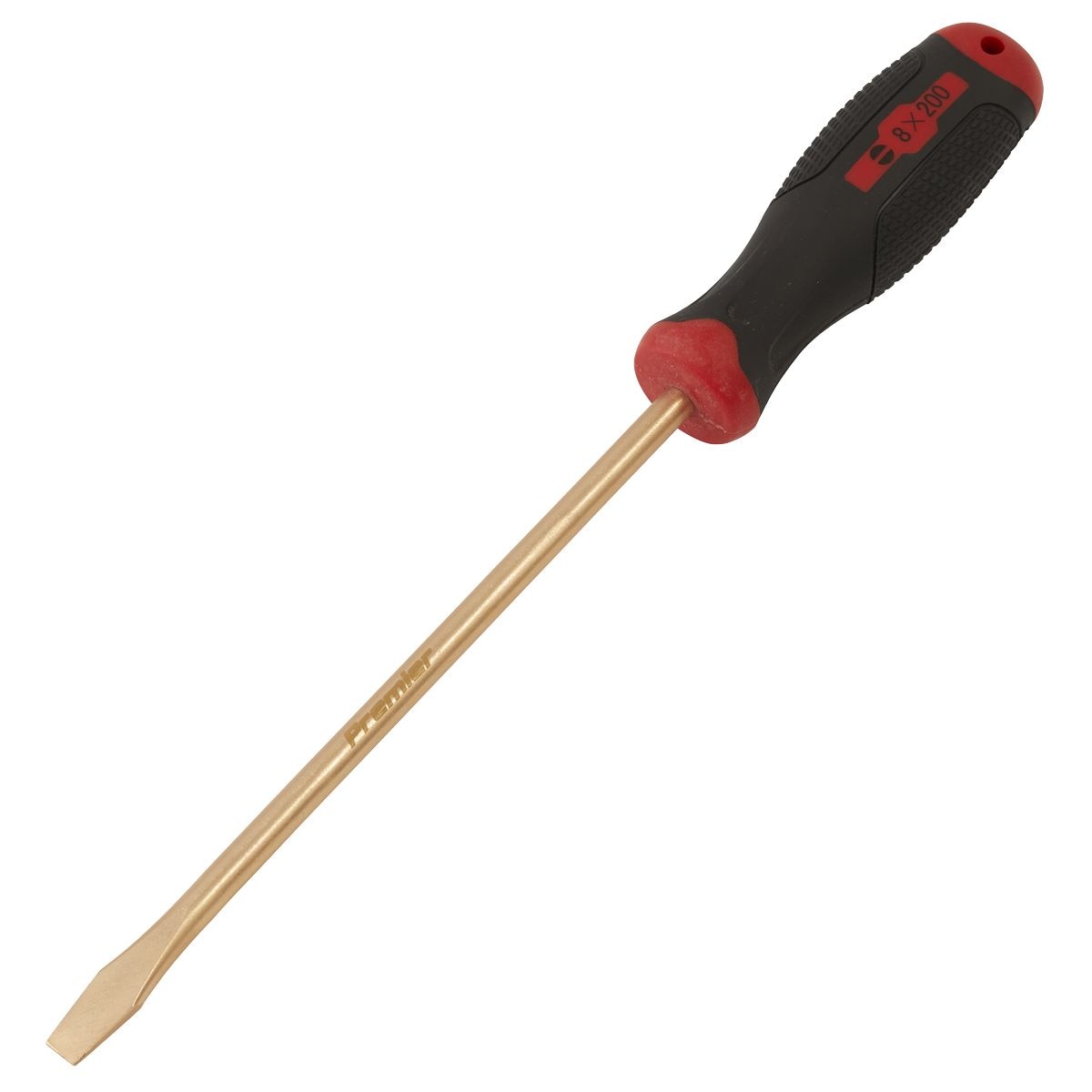 Sealey Screwdriver Slotted 8 x 200mm - Non-Sparking - Image 1
