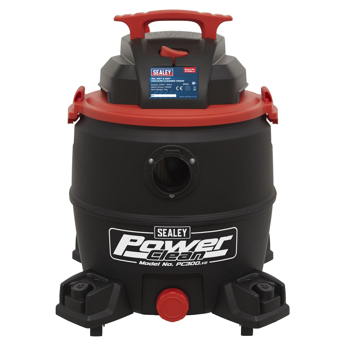 Sealey Vacuum Cleaner Wet & Dry 30L 1100W/230V - Image 2