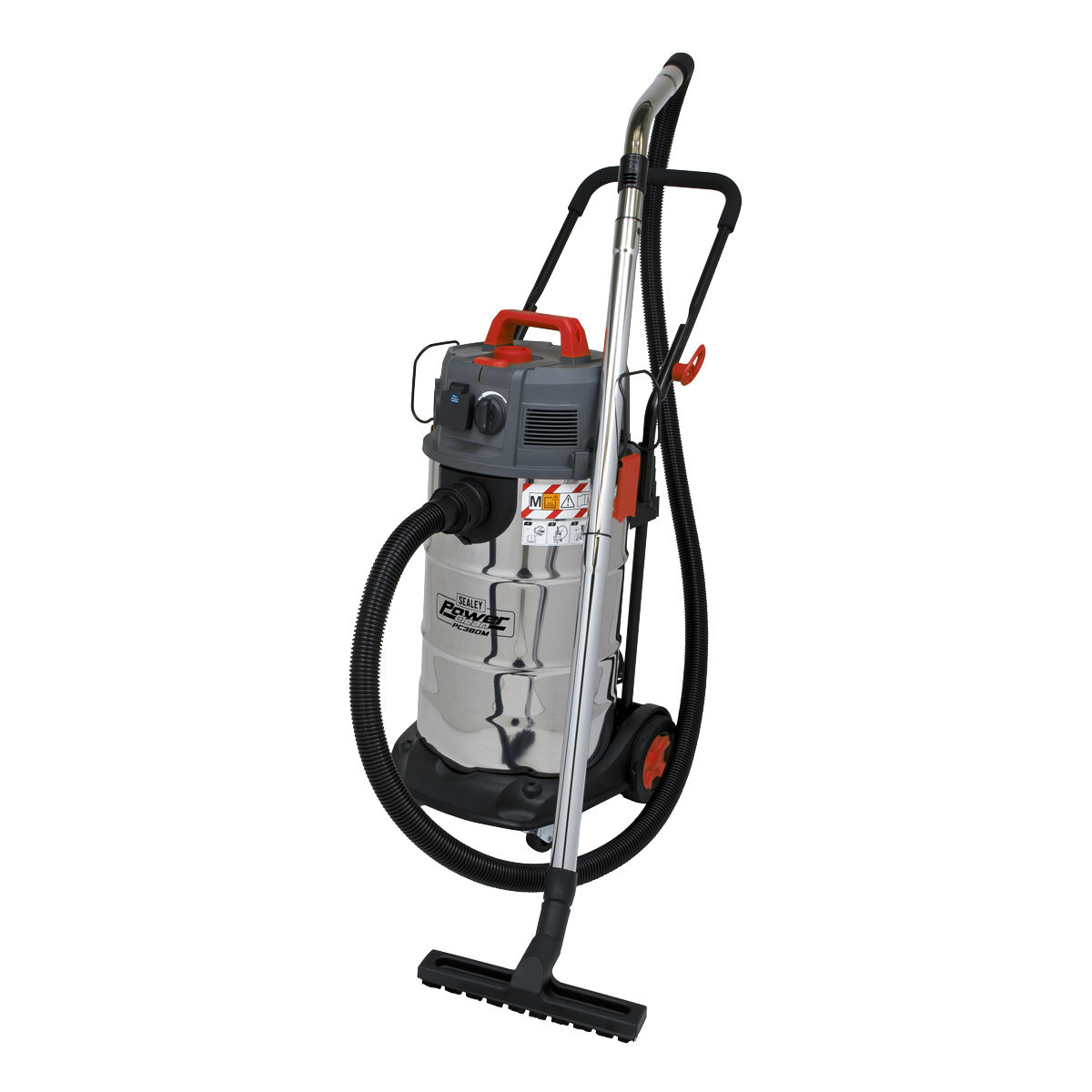 Sealey M Class Dust-Free Vacuum Cleaner Wet & Dry Stainless Steel Drum 38L 1500W/230V PC380M
