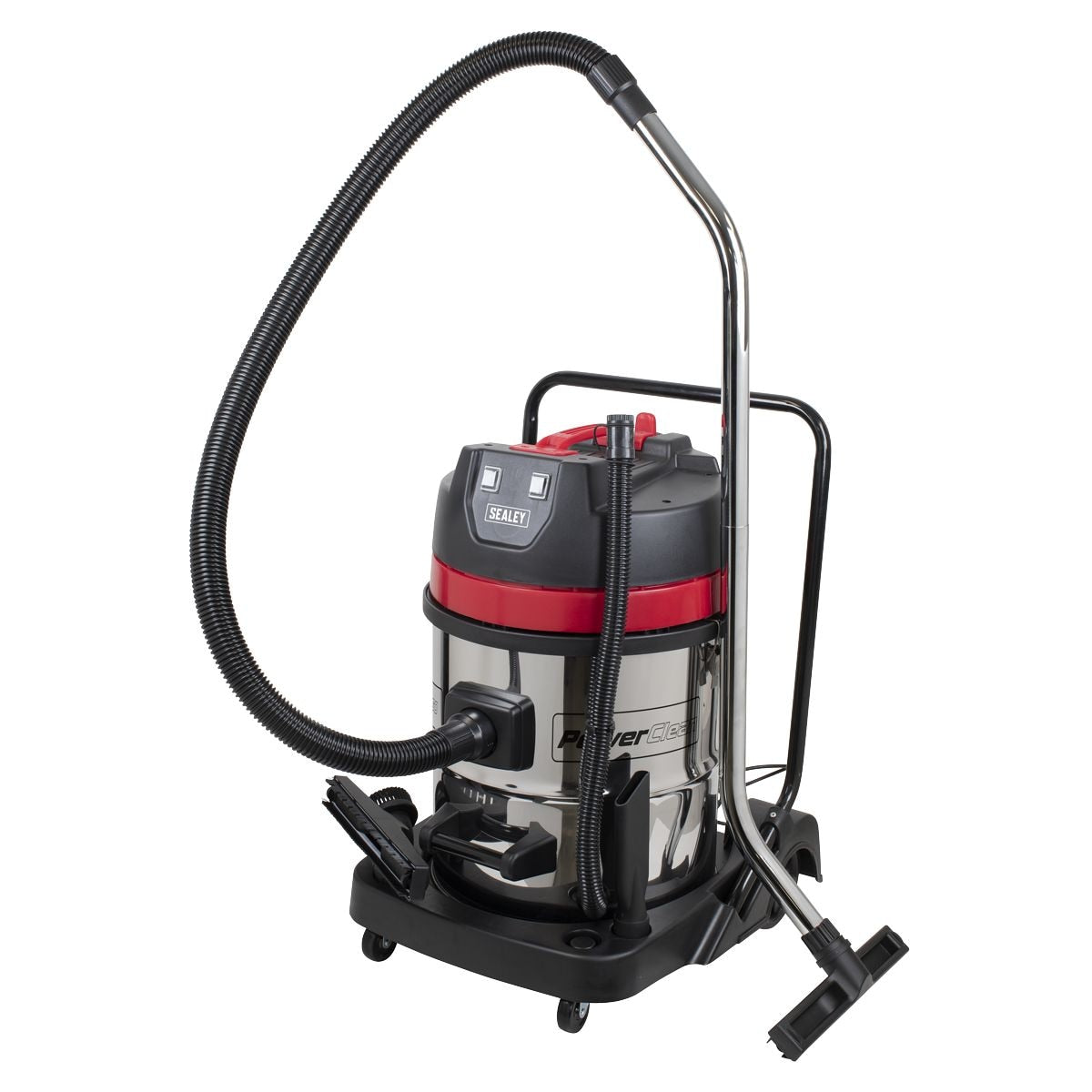 Sealey Vacuum Cleaner Wet & Dry Stainless Steel Drum 60L 2400W/230V - Image 2