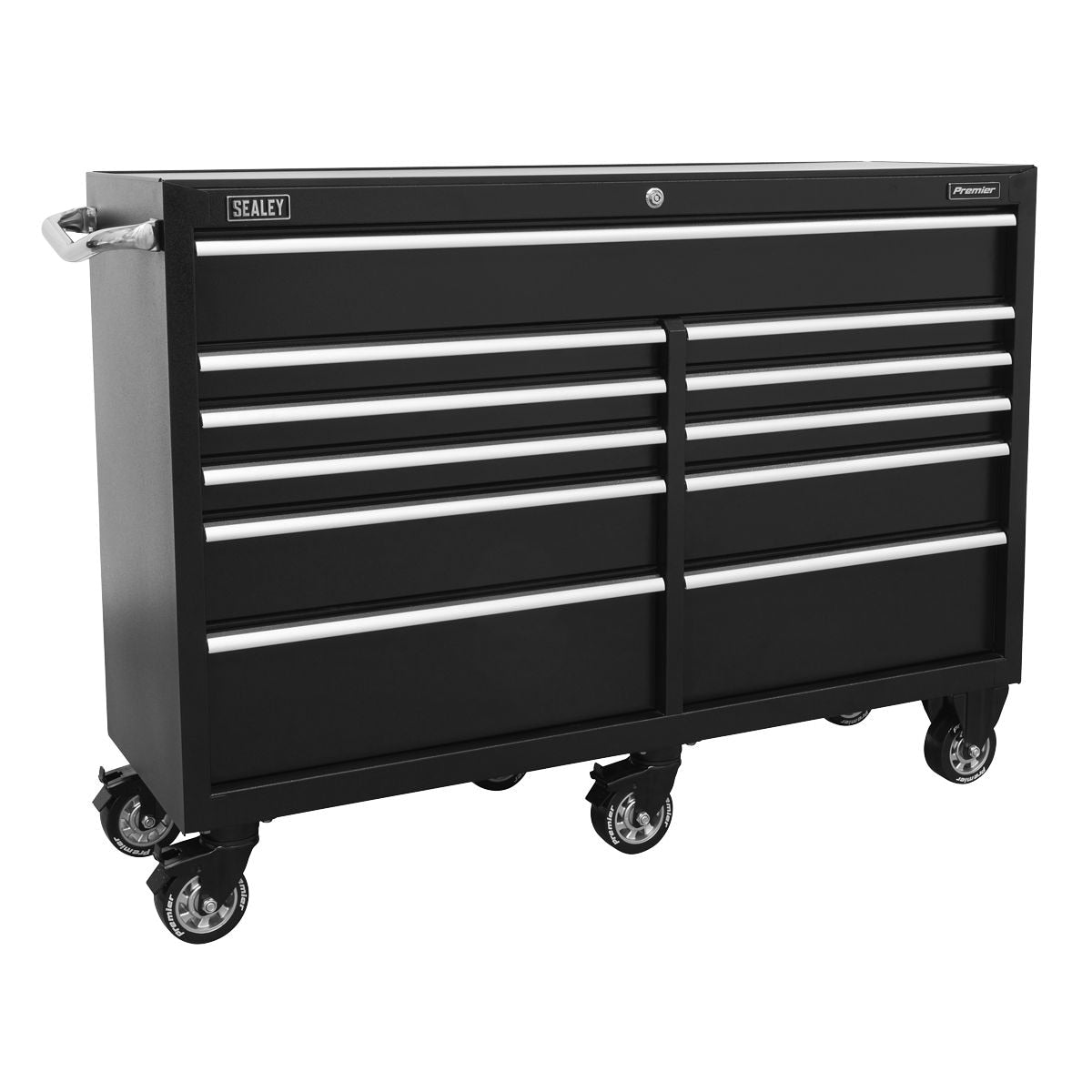 Sealey Premier Heavy-Duty Rollcab 11 Drawer Extra-Wide 1430mm - Black - Image 1