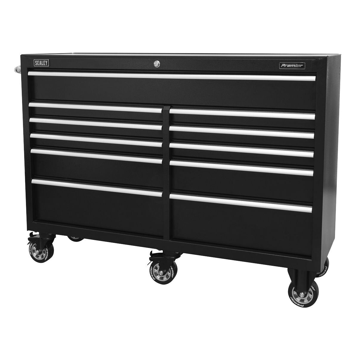 Sealey Premier Heavy-Duty Rollcab 11 Drawer Extra-Wide 1430mm - Black - Image 2
