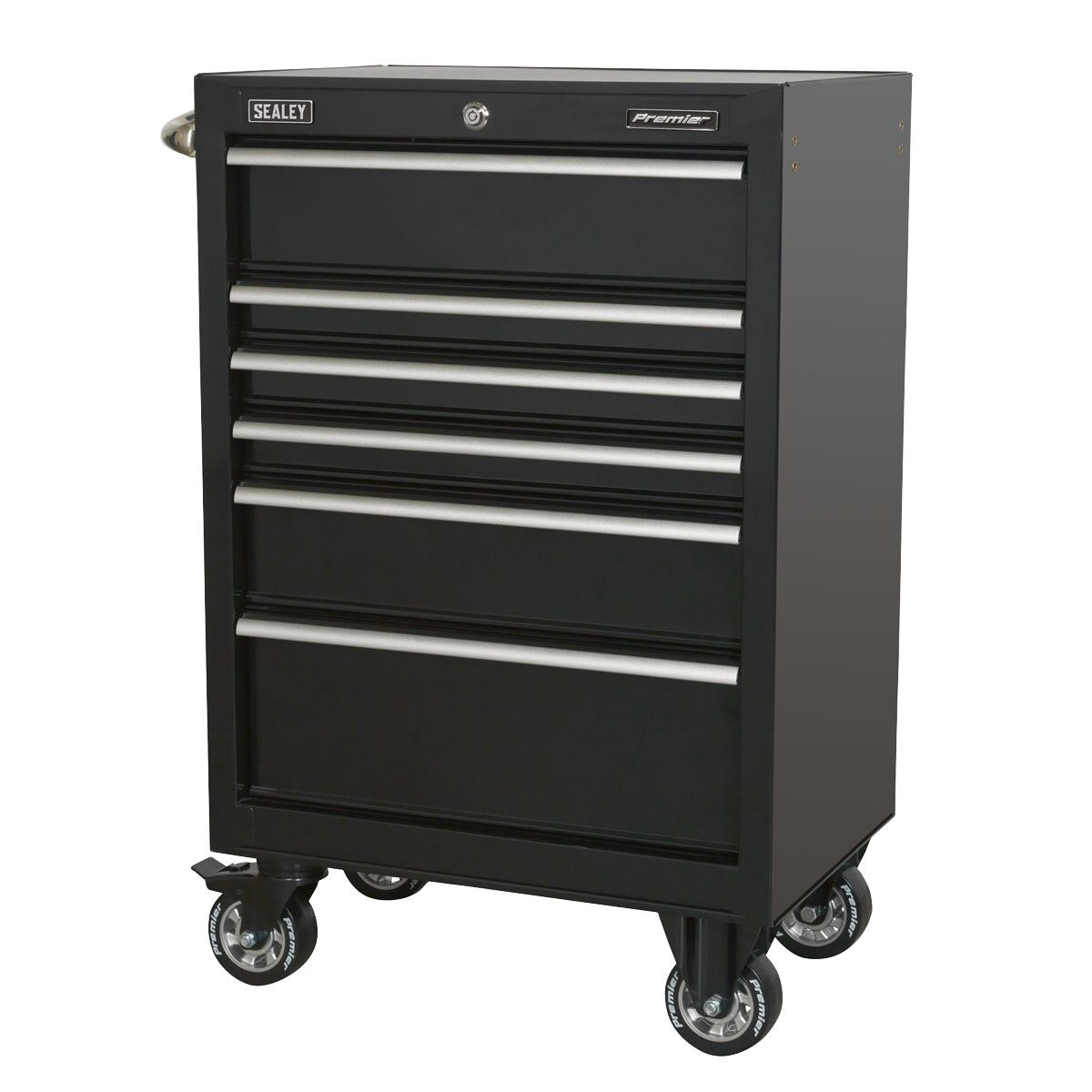 Sealey Premier Heavy-Duty Rollcab 6 Drawer 675mm - Black - Image 3
