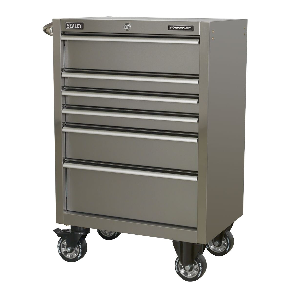 Sealey Premier Heavy-Duty Rollcab 6 Drawer 675mm - Stainless Steel - Image 3