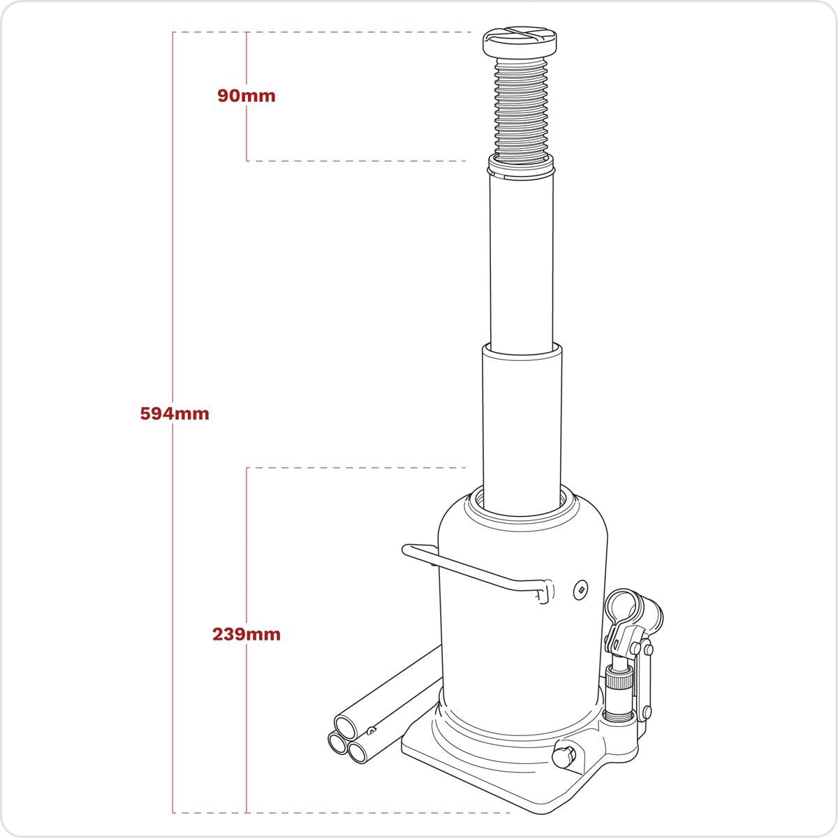 Sealey Viking Telescopic Bottle Jack 12 Tonne - Image 2