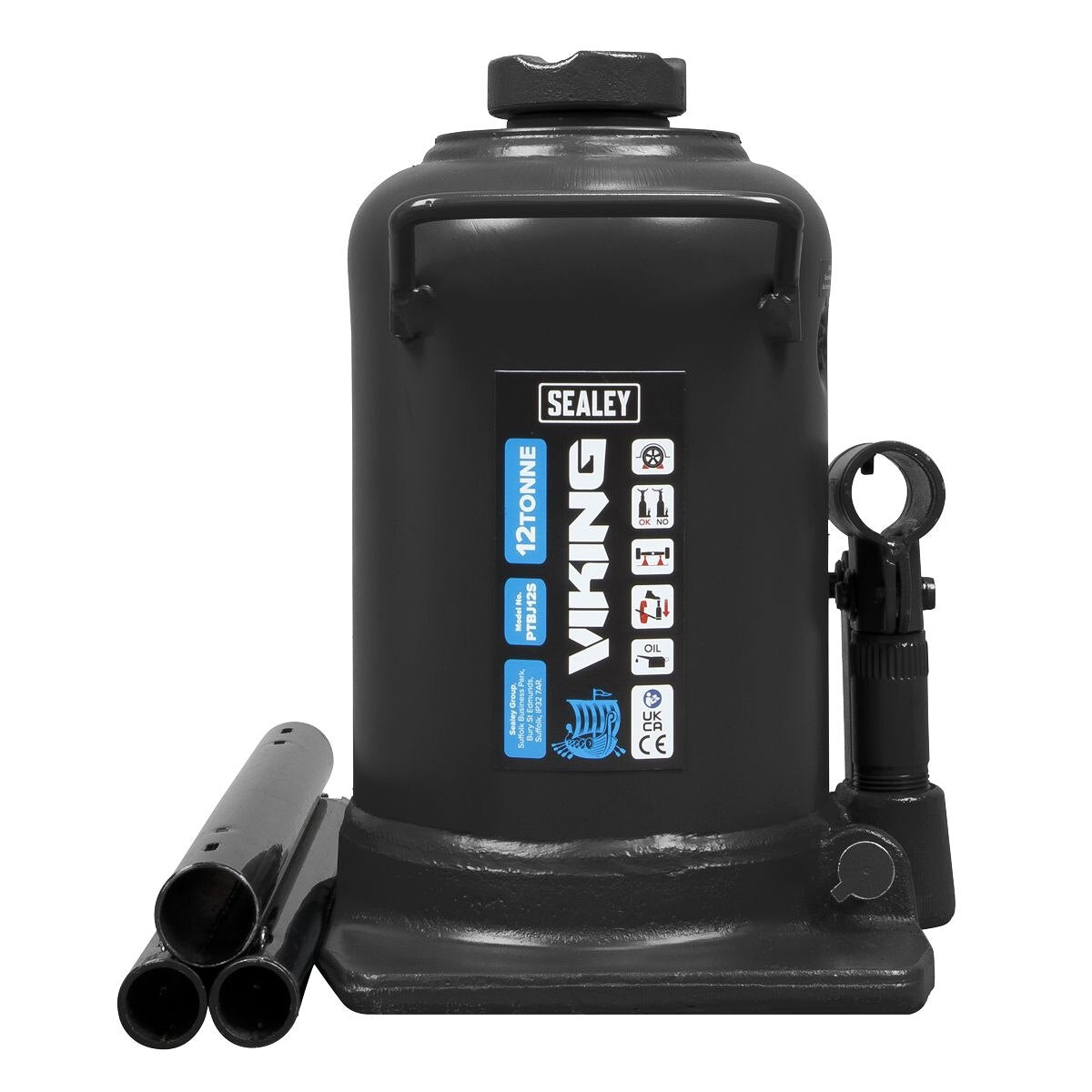 Sealey Viking Telescopic Bottle Jack 12 Tonne - Image 3