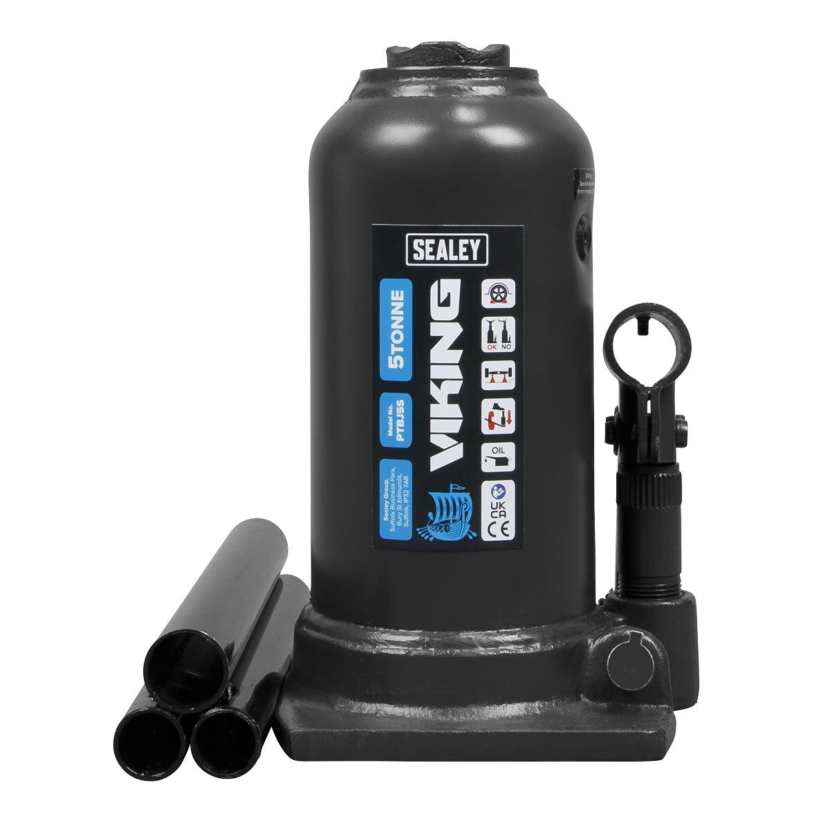 Sealey Viking Telescopic Bottle Jack 5 Tonne - Image 2