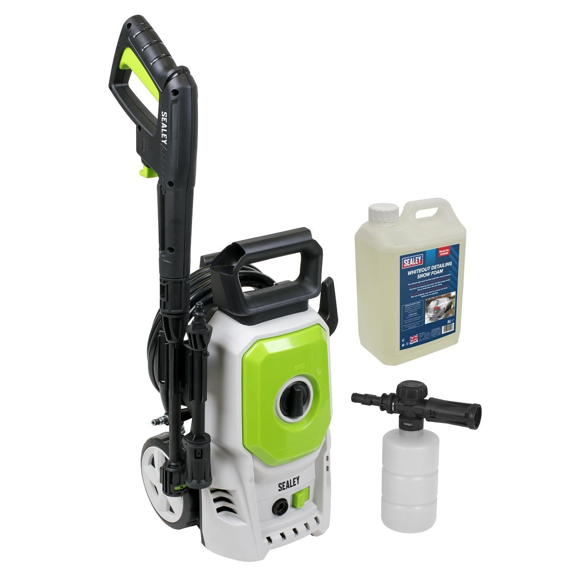Sealey Pressure Washer with Snow Foam 100bar 390L/hr - Image 1