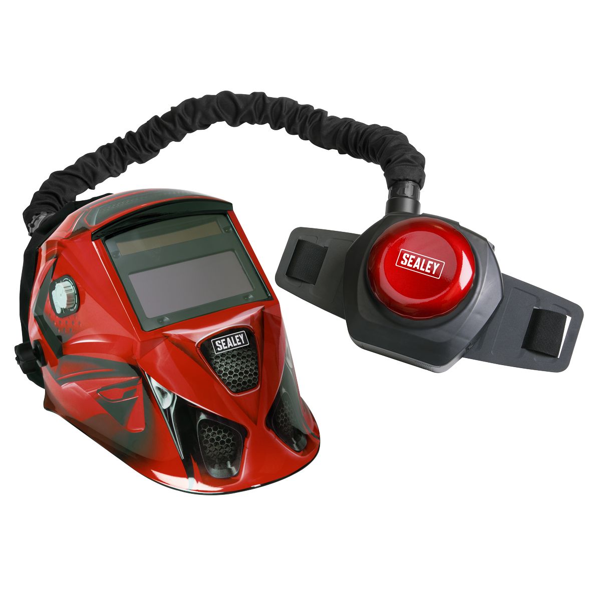Sealey Auto Darkening Welding Helmet with TH2 Powered Air Purifying Respirator (PAPR) - Image 4