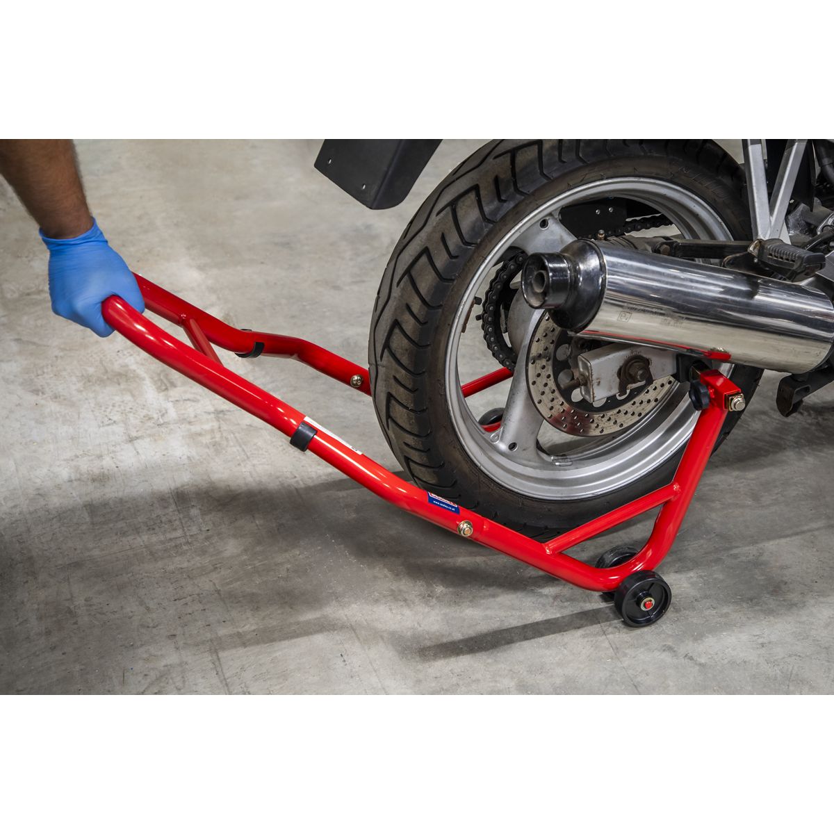 Sealey Universal Rear Paddock Stand with Rubber Supports - Image 5