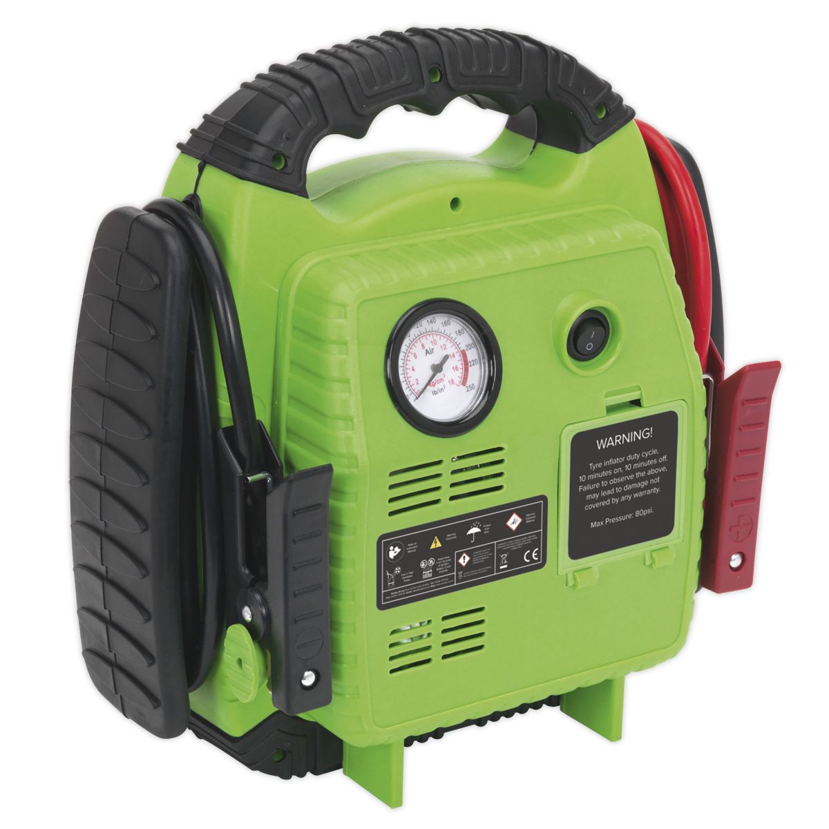 Sealey RoadStart 12V Emergency Jump Starter with Air Compressor 900 Peak Amps - Image 4