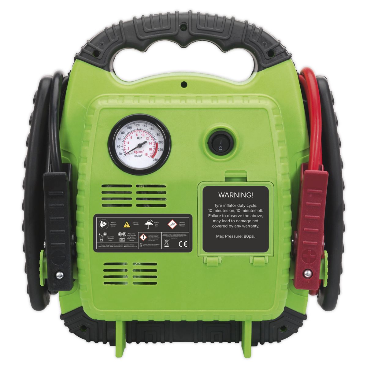 Sealey RoadStart 12V Emergency Jump Starter with Air Compressor 900 Peak Amps - Image 6