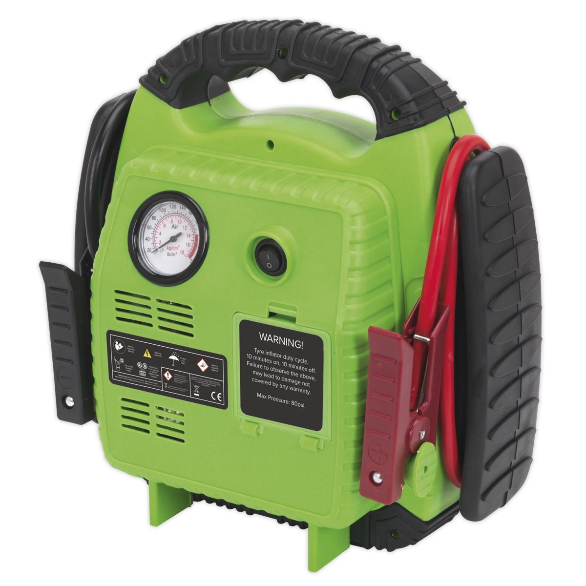 Sealey RoadStart 12V Emergency Jump Starter with Air Compressor 900 Peak Amps - Image 9