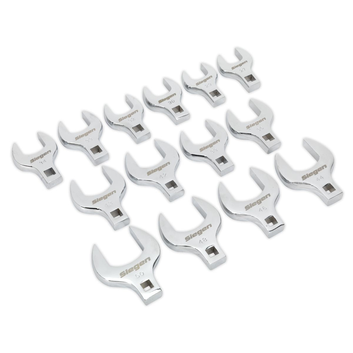 Sealey Siegen Crow's Foot Open End Spanner Set 1/2"Sq Drive 14pc