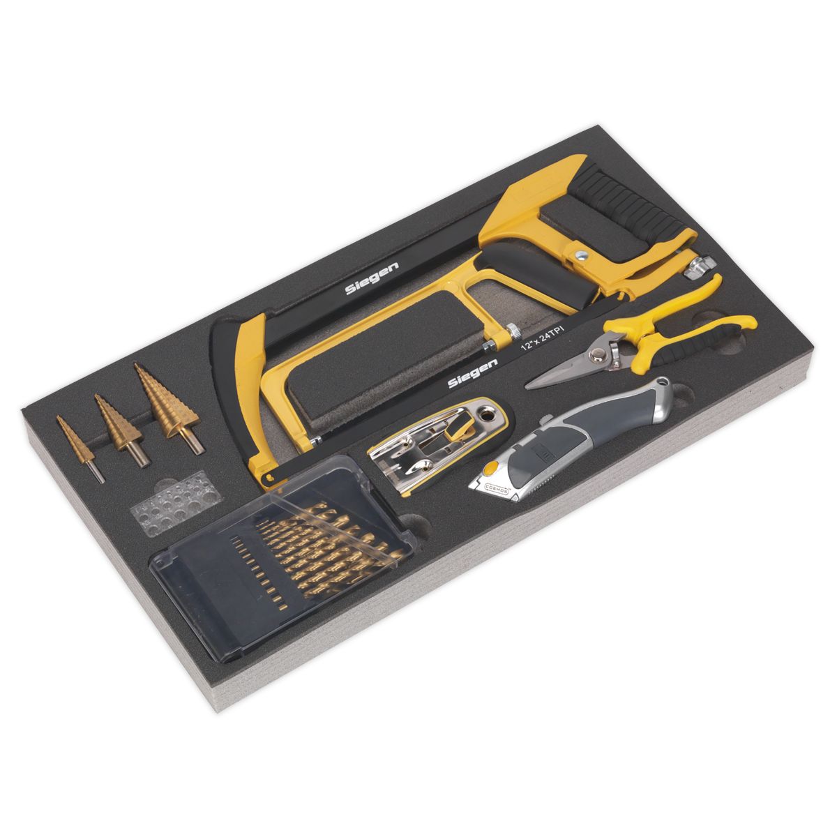 Sealey Siegen Cutting & Drilling Set with Tool Tray 28pc - S01133